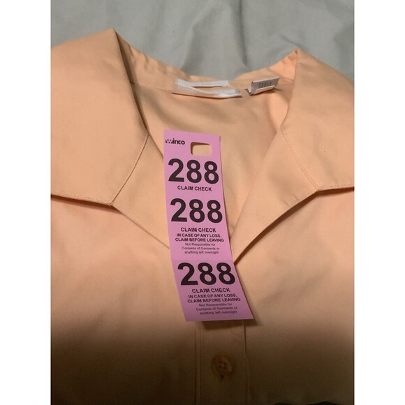 Chico’s Women’s 2 US L Peach No Iron 3/4 Sleeve Women’s Button Blouse Workwear - Picture 9 of 9